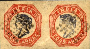 India Forged 1854 4as.